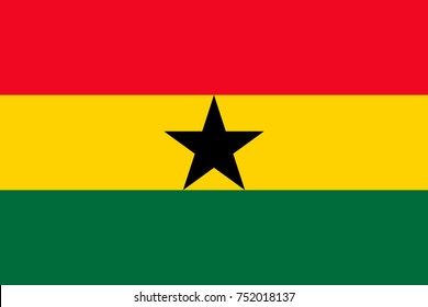 Simple flag of Ghana. Correct size, proportion, colors