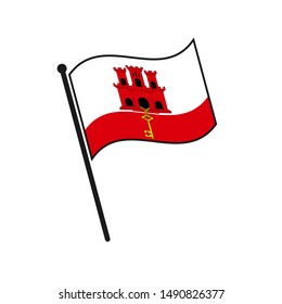 Simple flag Gibraltar icon isolated on white background