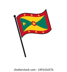 Simple flag Grenada icon isolated on white background