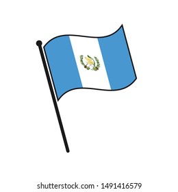 Simple flag Guatemala icon isolated on white background