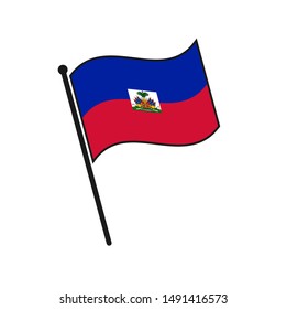 Simple flag Haiti icon isolated on white background