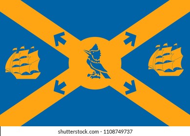 Simple flag of Halifax. City of Canada. Correct colors, proportion 2/3