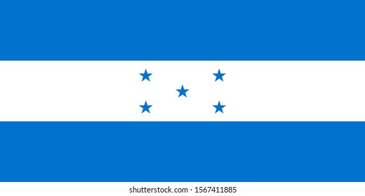 The simple flag of Honduras is isolated in official colors (blue and white), map pin, as the original