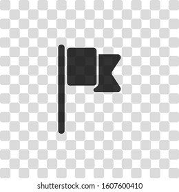 Simple flag icon. Black symbol on transparency grid