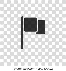 Simple flag icon. Black symbol on transparency grid