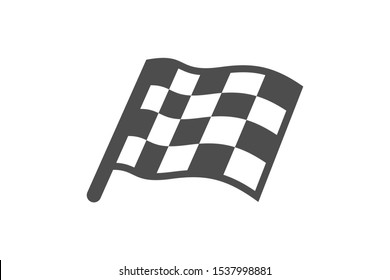 Simple Flag Icon Black and White Square Flat Vector Illustration