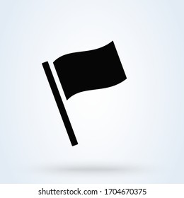 Simple Flag Icon. Location Marker Symbol. Vector Illustration