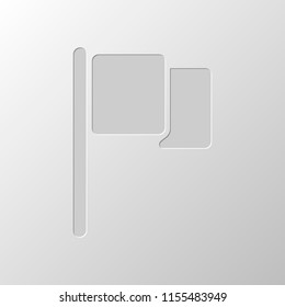 Simple flag icon. Paper design. Cutted symbol. Pitted style