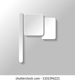 Simple flag icon. Paper style with shadow on gray background