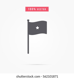 simple flag icon with star