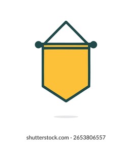 Ícone de sinalizador simples com campo amarelo e borda preta.