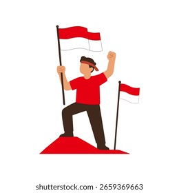 ilustração de bandeira simples da indonésia 