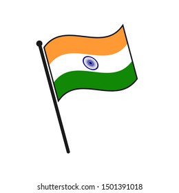 Simple flag India icon isolated on white background
