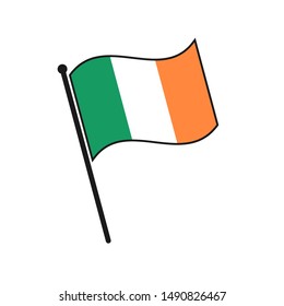 Simple flag Ireland icon isolated on white background