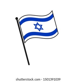 Simple flag Israel icon isolated on white background