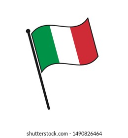 Simple flag Italy icon isolated on white background