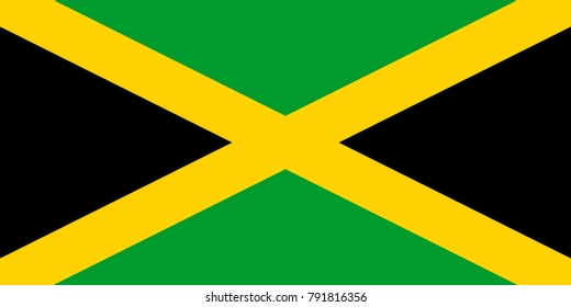 Simple flag of Jamaica. Correct size, proportion, colors