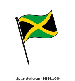 Simple flag Jamaica icon isolated on white background