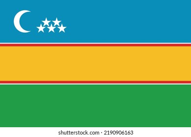 Simple flag of Karakalpakstan. Correct size, proportion, colors