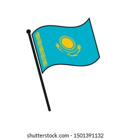 Simple flag Kazakhstan icon isolated on white background