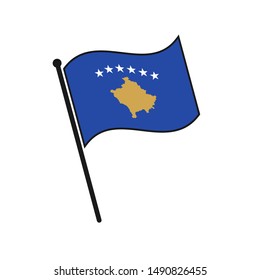 Simple flag Kosovo icon isolated on white background