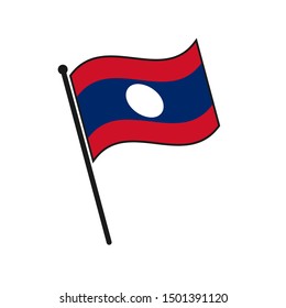 Simple flag Laos icon isolated on white background