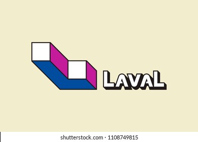 Simple flag of Laval. City of Canada. Correct colors, proportion 2/3