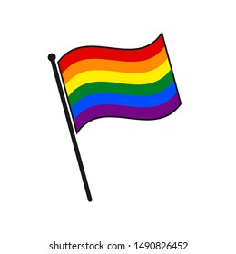 Simple flag LGBT icon isolated on white background