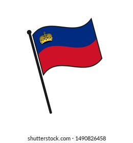 Simple flag Liechtenstein icon isolated on white background