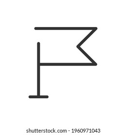 Simple flag line icon. Premium symbol in stroke style. Design of flag icon. Vector illustration.