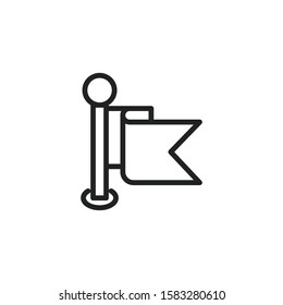 Simple flag line icon. Stroke pictogram. Vector illustration isolated on a white background. Premium quality symbol. Vector sign for mobile app and web sites.