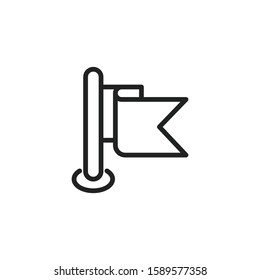 Simple flag line icon. Stroke pictogram. Vector illustration isolated on a white background. Premium quality symbol. Vector sign for mobile app and web sites.