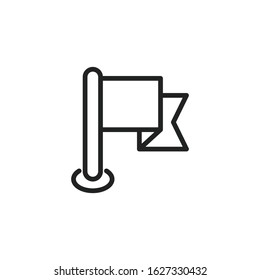 Simple flag line icon. Stroke pictogram. Vector illustration isolated on a white background. Premium quality symbol. Vector sign for mobile app and web sites.