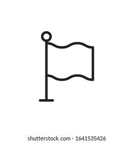 Simple flag line icon. Stroke pictogram. Vector illustration isolated on a white background. Premium quality symbol. Vector sign for mobile app and web sites.