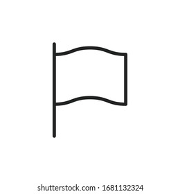 Simple flag line icon. Stroke pictogram. Vector illustration isolated on a white background. Premium quality symbol. Vector sign for mobile app and web sites.