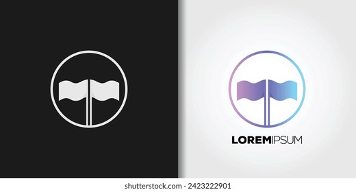 simple flag logo set vector