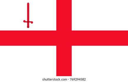 Simple flag of London. Correct size, proportion, colors