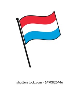 Simple flag Luxembourg icon isolated on white background