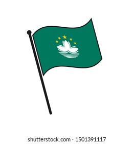 Simple flag Macau icon isolated on white background
