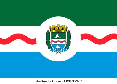 Simple flag of Maceio. City of Brazil. Correct size, proportion, colors
