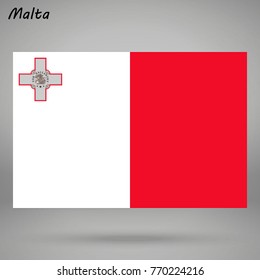 simple flag of Malta isolated on white background