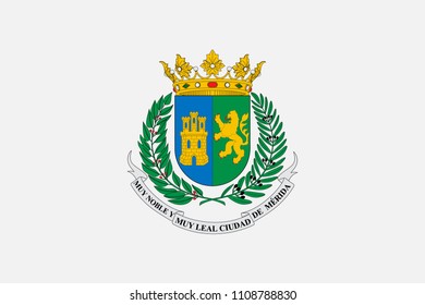 Simple flag of Merida. City of Mexico. Correct colors, proportion 2/3