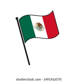 Simple flag Mexico icon isolated on white background