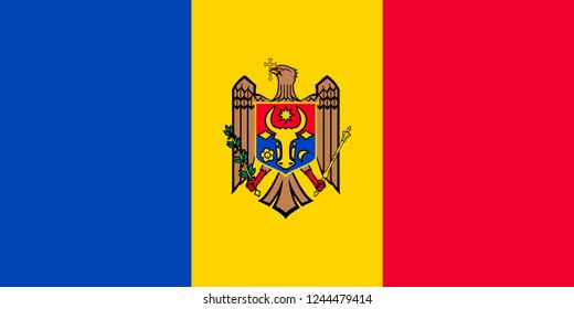 Simple flag Moldova Correct size, proportion, colors.
