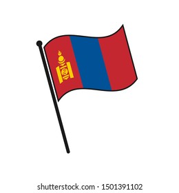 Simple flag Mongolia icon isolated on white background