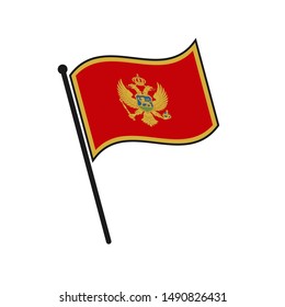 Simple flag Montenegro icon isolated on white background
