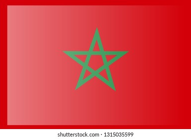 Simple flag of Morocco. Moroccan flag. Correct size, proportion, colors