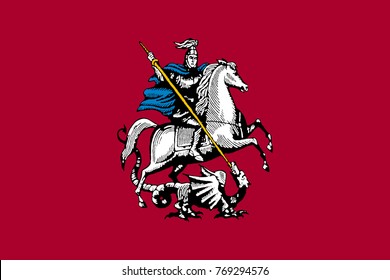 Simple flag of Moscow. Correct size, proportion, colors