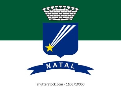 Simple flag of Natal. City of Brazil. Correct size, proportion, colors