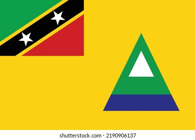 Simple flag of Nevis. Correct size, proportion, colors